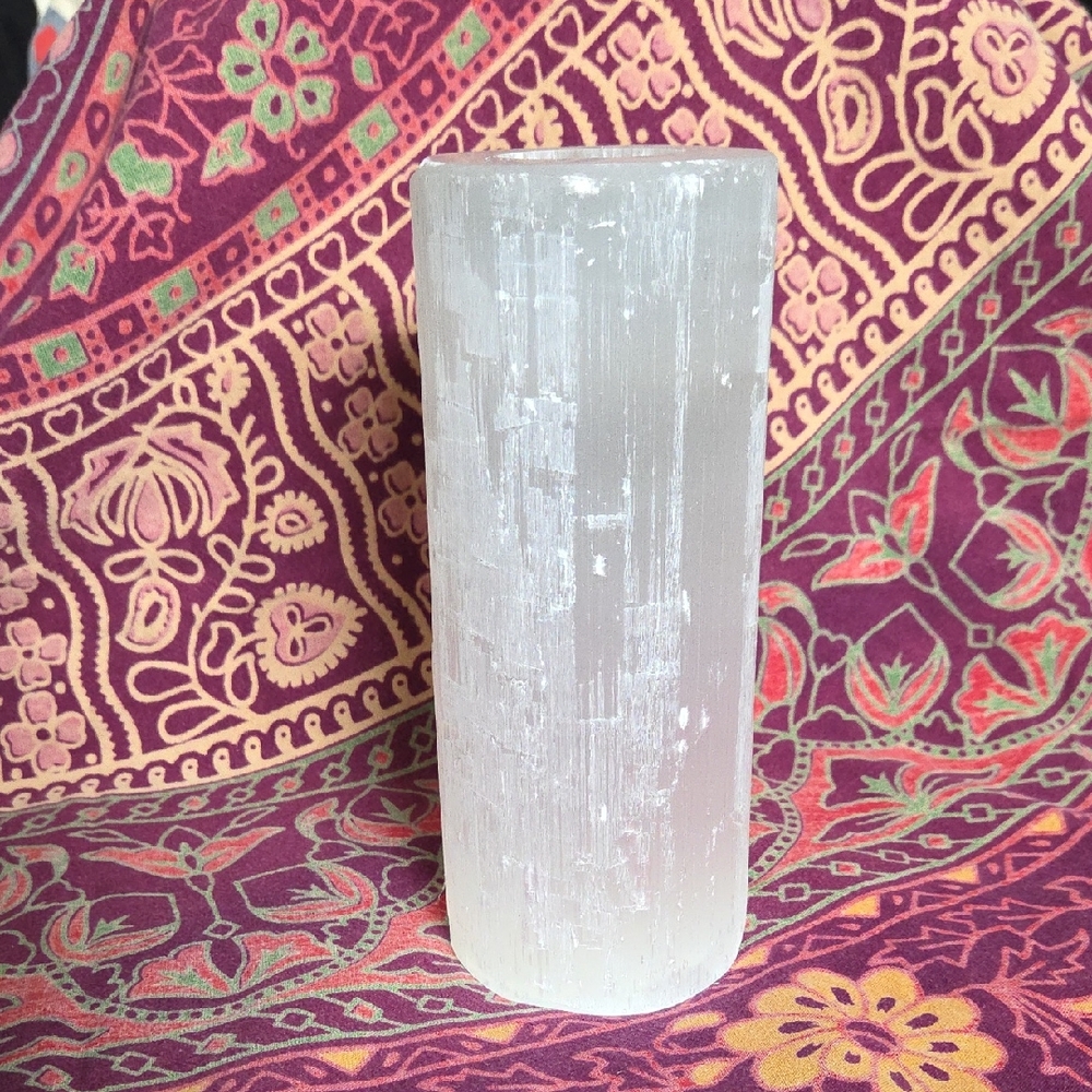 Selenite Crystal Tower Candle Holder
